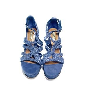 Ralph Lauren ￼Blue Braided Strappy Heels Women’s